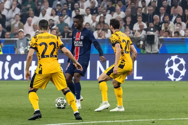 Münih, Almanya. 31 Mayıs 2025. UEFA Şampiyonlar Ligi. Son sözüm Paris Saint-Germain V. Inter Milan 5-0. Ousmane Dembele, PSG.