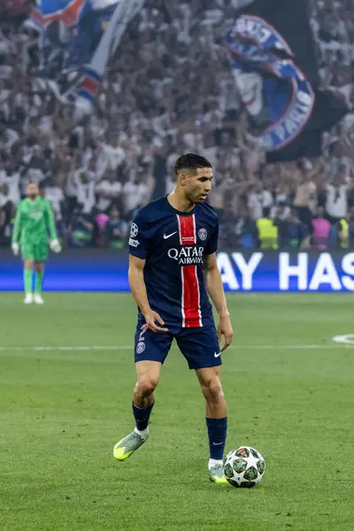 Münih, Almanya. 31 Mayıs 2025. UEFA Şampiyonlar Ligi. Son sözüm Paris Saint-Germain V. Inter Milan 5-0. Achraf Hakimi, PSG.