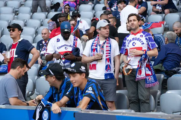 Münih, Almanya. 31 Mayıs 2025. UEFA Şampiyonlar Ligi. Son sözüm Paris Saint-Germain V. Inter Milan 5-0. PSG destekçileri.