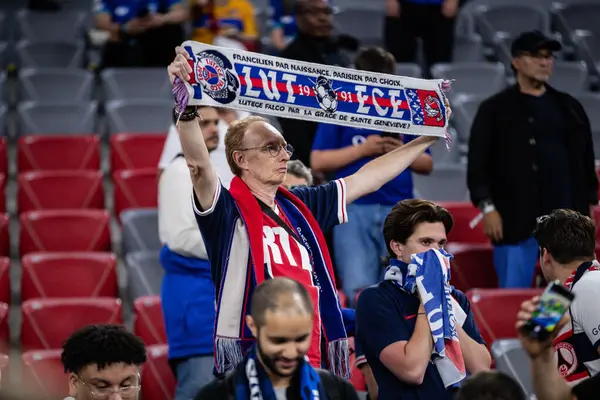 Münih, Almanya. 31 Mayıs 2025. UEFA Şampiyonlar Ligi. Son sözüm Paris Saint-Germain V. Inter Milan 5-0. Maçtan sonra destekleyici PSG.