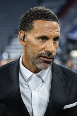 Münih, Almanya. 31 Mayıs 2025. UEFA Şampiyonlar Ligi. Son sözüm Paris Saint-Germain V. Inter Milan 5-0. Rio Ferdinand, eski futbolcu..