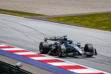 Spielberg, Avusturya. 27 Haziran 2025. FIA F1 Dünya Şampiyonası Avusturya GP 'si. Kalifiye et. Russell, Mercedes AMG.