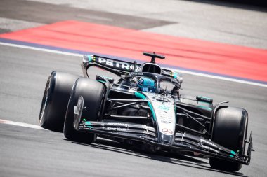 Spielberg, Avusturya. 27 Haziran 2025. FIA F1 Dünya Şampiyonası Avusturya GP 'si. Sınav günü. George Russell, Mercedes AMG.