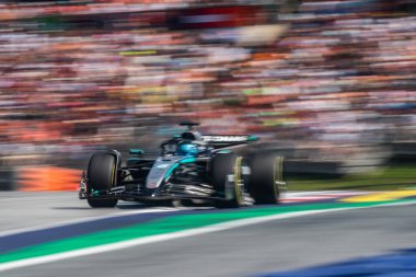 Spielberg, Avusturya. 29 Haziran 2025. FIA F1 Dünya Şampiyonası Avusturya GP 'si. Yarış günü. George Russell, Mercedes.