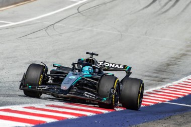 Spielberg, Avusturya. 29 Haziran 2025. FIA F1 Dünya Şampiyonası Avusturya GP 'si. Yarış günü. George Russell, Mercedes.