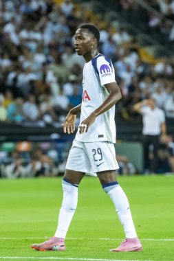 Udine, İtalya. 13 Ağustos 2025. UEFA Süper Kupası 2025. Paris Saint-Germain Tottenham Hotspur 'a karşı 4-3. Pape Sarr, Tottenham.