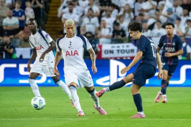 Udine, İtalya. 13 Ağustos 2025. UEFA Süper Kupası 2025. Paris Saint-Germain Tottenham Hotspur 'a karşı 4-3. Vitinha, PSG.