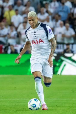 Udine, İtalya. 13 Ağustos 2025. UEFA Süper Kupası 2025. Paris Saint-Germain Tottenham Hotspur 'a karşı 4-3. Richarlison, Tottenham.