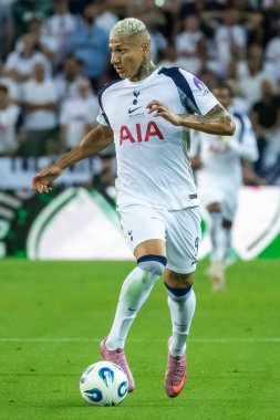 Udine, İtalya. 13 Ağustos 2025. UEFA Süper Kupası 2025. Paris Saint-Germain Tottenham Hotspur 'a karşı 4-3. Richarlison, Tottenham.