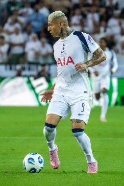 Udine, İtalya. 13 Ağustos 2025. UEFA Süper Kupası 2025. Paris Saint-Germain Tottenham Hotspur 'a karşı 4-3. Richarlison, Tottenham.