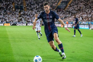 Udine, İtalya. 13 Ağustos 2025. UEFA Süper Kupası 2025. Paris Saint-Germain Tottenham Hotspur 'a karşı 4-3. Fabian Ruiz, PSG.