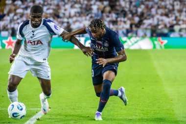 Udine, İtalya. 13 Ağustos 2025. UEFA Süper Kupası 2025. Paris Saint-Germain Tottenham Hotspur 'a karşı 4-3. İbrahim Mbaye, PSG.