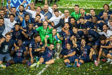 Udine, İtalya. 13 Ağustos 2025. UEFA Süper Kupası 2025. Paris Saint German Tottenham 'a karşı 4-3. Fabian Ruiz, PSG.