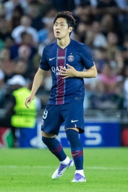 Udine, İtalya. 13 Ağustos 2025. UEFA Süper Kupası 2025. Paris Saint-Germain Tottenham Hotspur 'a karşı 4-3. Kang-in Lee, PSG.