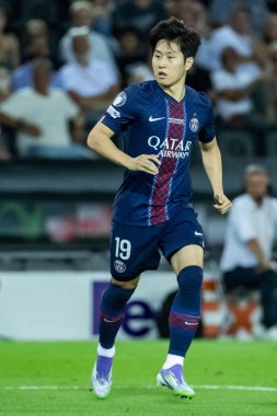 Udine, İtalya. 13 Ağustos 2025. UEFA Süper Kupası 2025. Paris Saint-Germain Tottenham Hotspur 'a karşı 4-3. Kang-in Lee, PSG.