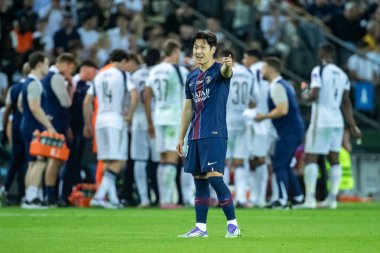 Udine, İtalya. 13 Ağustos 2025. UEFA Süper Kupası 2025. Paris Saint-Germain Tottenham Hotspur 'a karşı 4-3. Kang-in Lee, PSG.