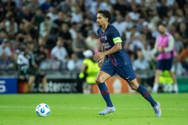 Udine, İtalya. 13 Ağustos 2025. UEFA Süper Kupası 2025. Paris Saint-Germain Tottenham Hotspur 'a karşı 4-3. Marquinhos, PSG.