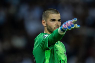 Udine, İtalya. 13 Ağustos 2025. UEFA Süper Kupası 2025. Paris Saint-Germain Tottenham Hotspur 'a karşı 4-3. Lucas Chevalier, gooalkeeper PSG.