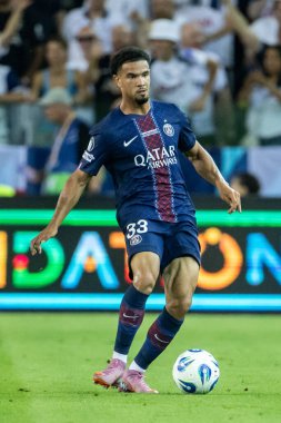 Udine, İtalya. 13 Ağustos 2025. UEFA Süper Kupası 2025. Paris Saint-Germain Tottenham Hotspur 'a karşı 4-3. Warren Zaire-Emery, PSG.