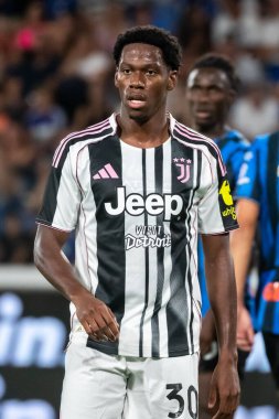 Bergamo, İtalya. 16 Ağustos 2025. Gewiss Stadyumu 'nda Bortolotti Kupası. Atalanta, Juventus 'a karşı. Jonathan David, Juventus.