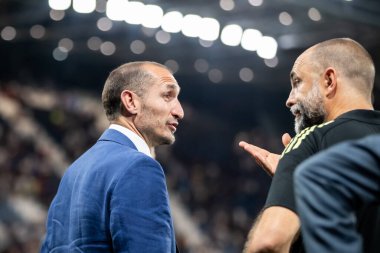 Bergamo, İtalya. 16 Ağustos 2025. Gewiss Stadyumu 'nda Bortolotti Kupası. Atalanta, Juventus 'a karşı. Giorgio Chiellini, Müdür Juventus..