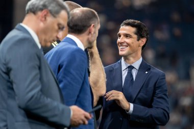 Bergamo, İtalya. 16 Ağustos 2025. Gewiss Stadyumu 'nda Bortolotti Kupası. Atalanta, Juventus 'a karşı. Francois Modesto, Müdür Juventus..