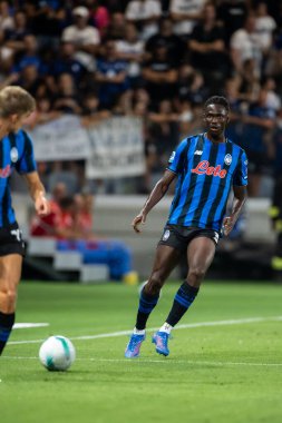 Bergamo, İtalya. 16 Ağustos 2025. Gewiss Stadyumu 'nda Bortolotti Kupası. Atalanta, Juventus 'a karşı. Odilon Kossoounou, Atalanta.