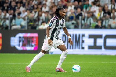 Torino, İtalya. 24 Ağustos 2025. Allianz Juventus Stadyumu. İtalyan Serisi A Futbol Şampiyonası 2025-26. Juventus Parma 'ya karşı. Khephren Thuram, Juventus.