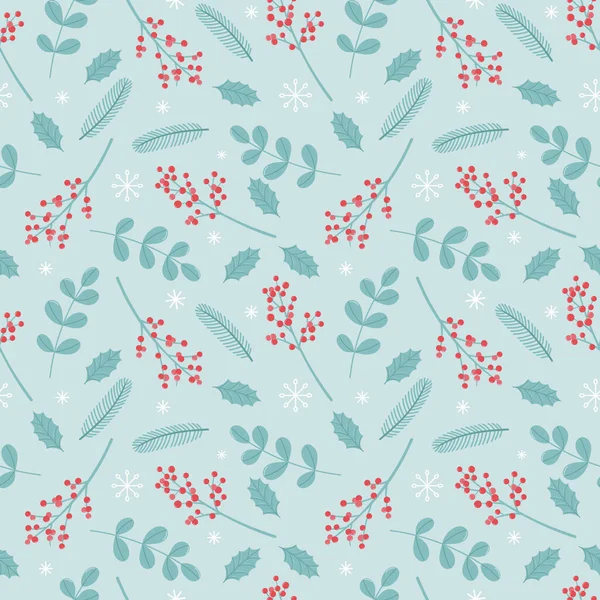 Noel çiçeksiz deseni. Kış tekstil ürünleri, ambalaj, kumaş için. Vektör illüstrasyonu.
