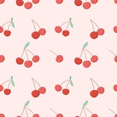 Çocukların tekstil, ambalaj ve kumaşları için kusursuz el yapımı kiraz arkaplanı.