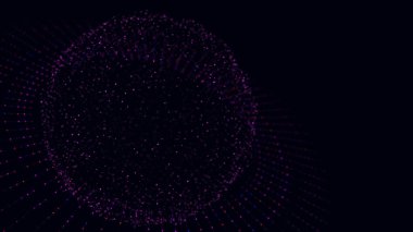 Noktaları ve çizgileri birleştiren teknoloji karanlık küre. Dijital soyut ağ yapısı. 3B görüntüleme.