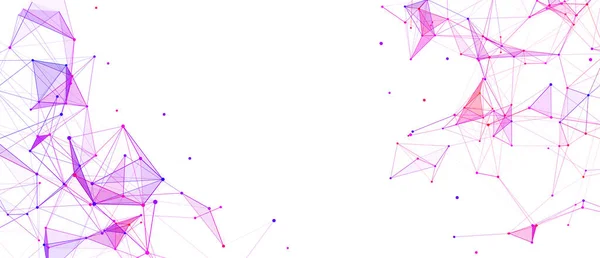 Структура Сетевого Соединения Цифровой Фон Точками Линиями Большая Визуализация Данных — стоковый вектор