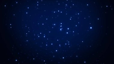 Düşen toz parçacıkları ile soyut bir arkaplan. Patlama efektli mavi bayram arkaplanı. 3d oluşturma.