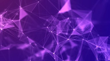 Renkli ağ bağlantı yapısı. Noktalı ve çizgili dijital arkaplan. Büyük veri görselleştirmesi. 3B görüntüleme.