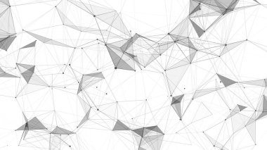 Ağ bağlantısı yapısı. Noktaları ve çizgileri olan vektör dijital arkaplan. Büyük veri görselleştirmesi.