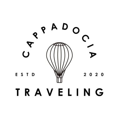 Hot air baloon cappadocia turkey logo design vector illustration