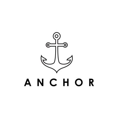 anchor naval logo tasarımı vektör çizim ana hatları sanatı