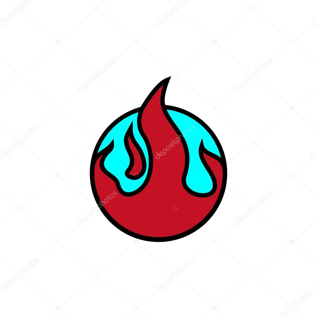 Hot and cold hvac industry logo design vector