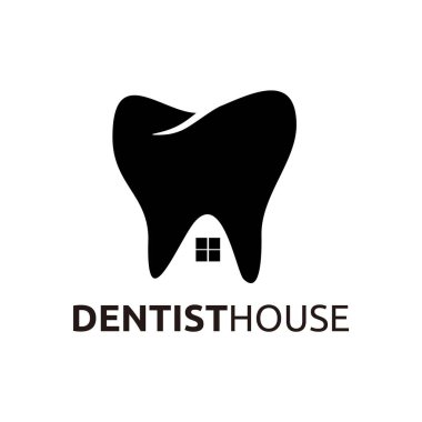 dişçi evi logo tasarımı vektör çizimi