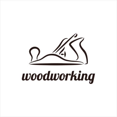 Jackplane marangoz Carver katılımcı kereste sembolü logo tasarımı çizimi illüstrasyonu