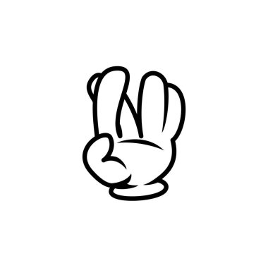 cartoon character wishing luck hand gesture logo design vector ilustration