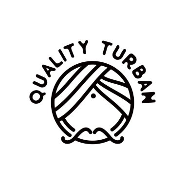 Yüksek kaliteli türban Hint kültürü logosu tasarım vektörü çizimi