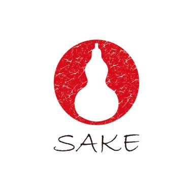sake Japon meşrubat sembolü logo tasarımı vektör çizimi