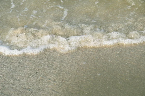 Soft Wave Ocean Sea Sandy Beach Foam Copy Space Background — Stock Photo, Image