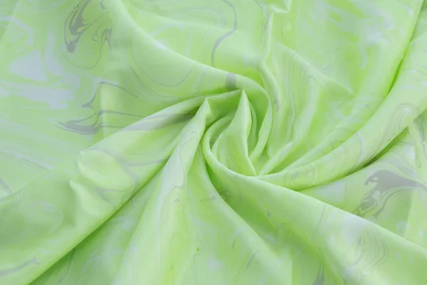 Green Top View Base Color Silk Fabric Green Marble Pattern — Stock Photo, Image