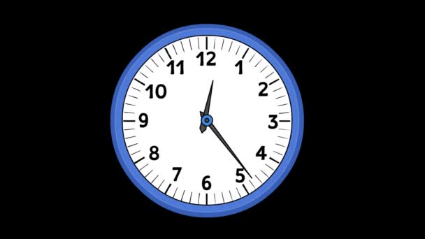 Часовой Цикл Настенные Часы Время Время Мультчасы — стоковое видео
