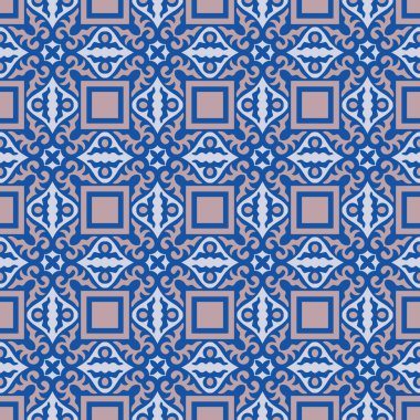 Etnik unsurlu dekoratif, pürüzsüz desen. Kırgız ve Kazak süslemeleri. Geçmişin dokusu, tatil kartları, davetiyeler, duvar kağıtları, desenler, kumaşlar, hediye ambalajları, tekstil. Vektör.