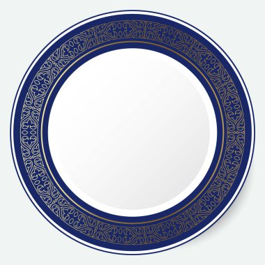 Yuvarlak çerçeve, tasarımın için bir çalışma. Kazak, Kırgız, Özbek 'in süs eşyaları ve motifleri, plaka, tekstil ve baskı tasarımı için ulusal Asya dekoru. Çember çerçeve. Vektör. 