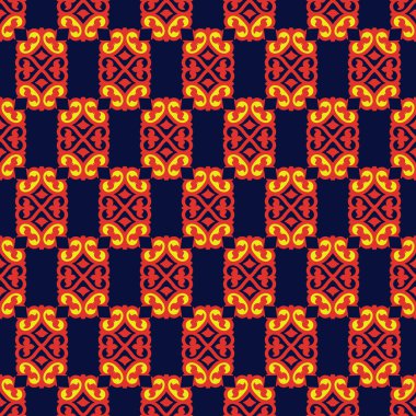 Vektör süslemesiz desen. Etnik tarzda arka plan ve duvar kâğıdı. Vektör illüstrasyonu geçmiş, motifler, tekstil, duvar kağıtları, kumaşlar, hediye ambalajları, şablonlar için kullanılabilir.