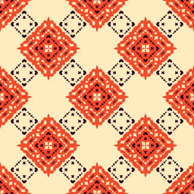 Vektör süslemesiz desen. Etnik tarzda arka plan ve duvar kâğıdı. Vektör illüstrasyonu geçmiş, motifler, tekstil, duvar kağıtları, kumaşlar, hediye ambalajları, şablonlar için kullanılabilir.